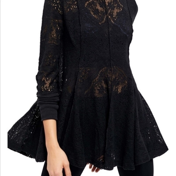 Free People Coffee In The Morning Top sz. XS Black - Picture 4 of 13